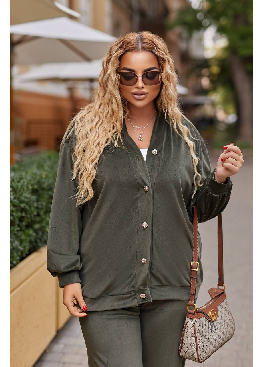 Жіночий костюм велюровий великих розмірів Style Point (356145385)