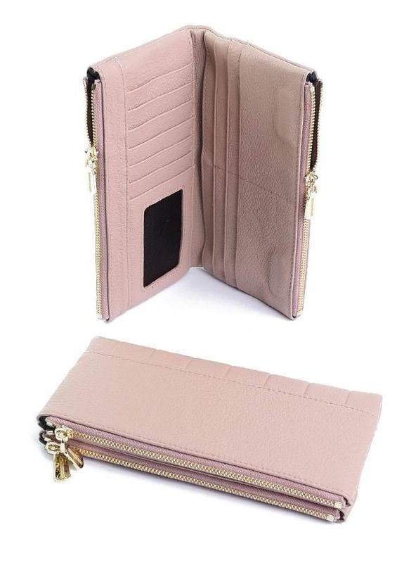 Кожаный женский кошелек розовый No Brand (294629294)