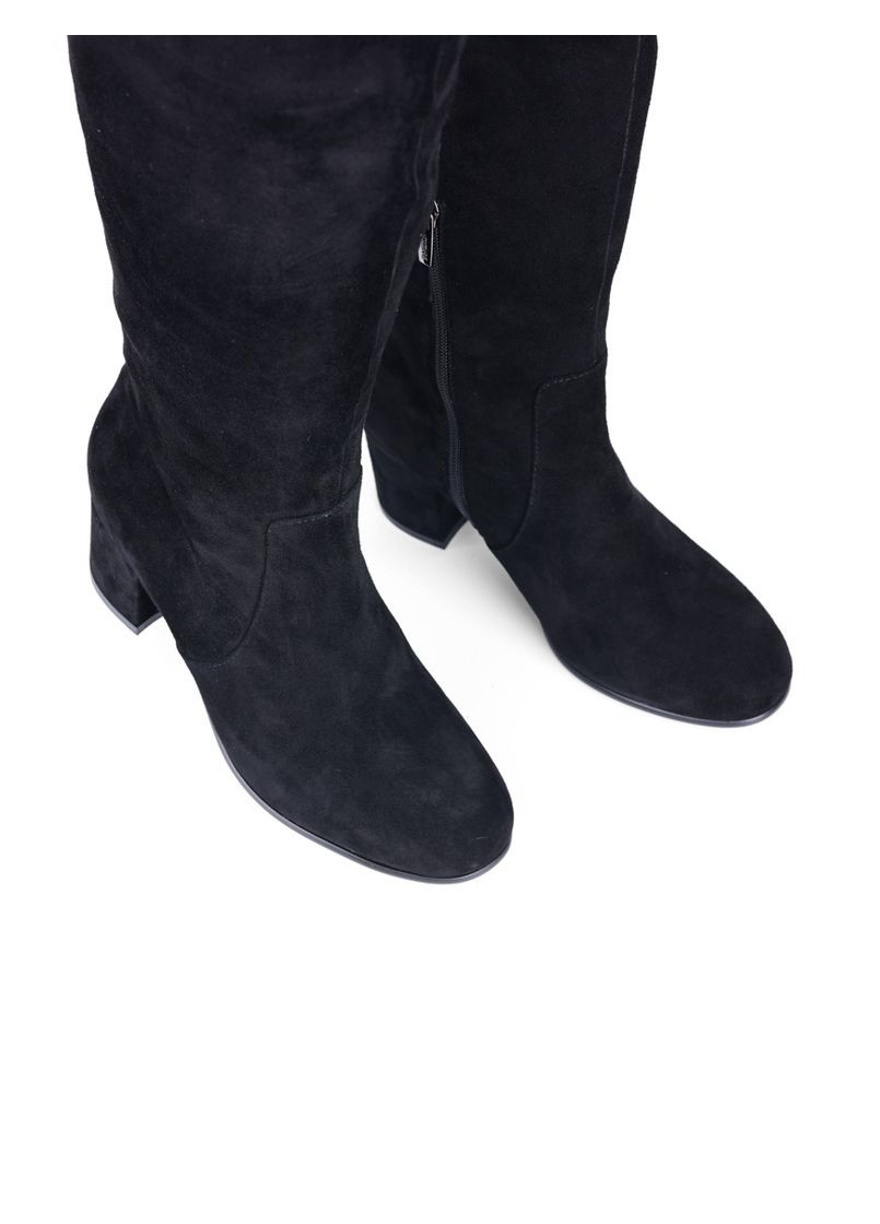 Черные осенние женские ботфорты 3267-2203 черный велюр Attizzare