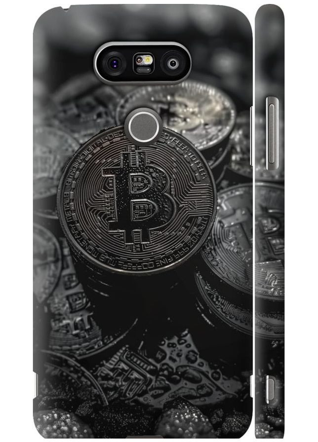 3D пластиковый матовый чехол 'Black Bitcoin' для Endorphone lg g5 h860 (289531442)