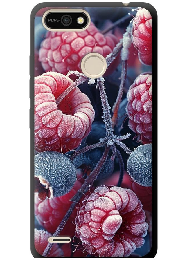 TPU чорний чохол 'Морозні ягоди' для Endorphone Tecno Pop 2F B1F (285118455)