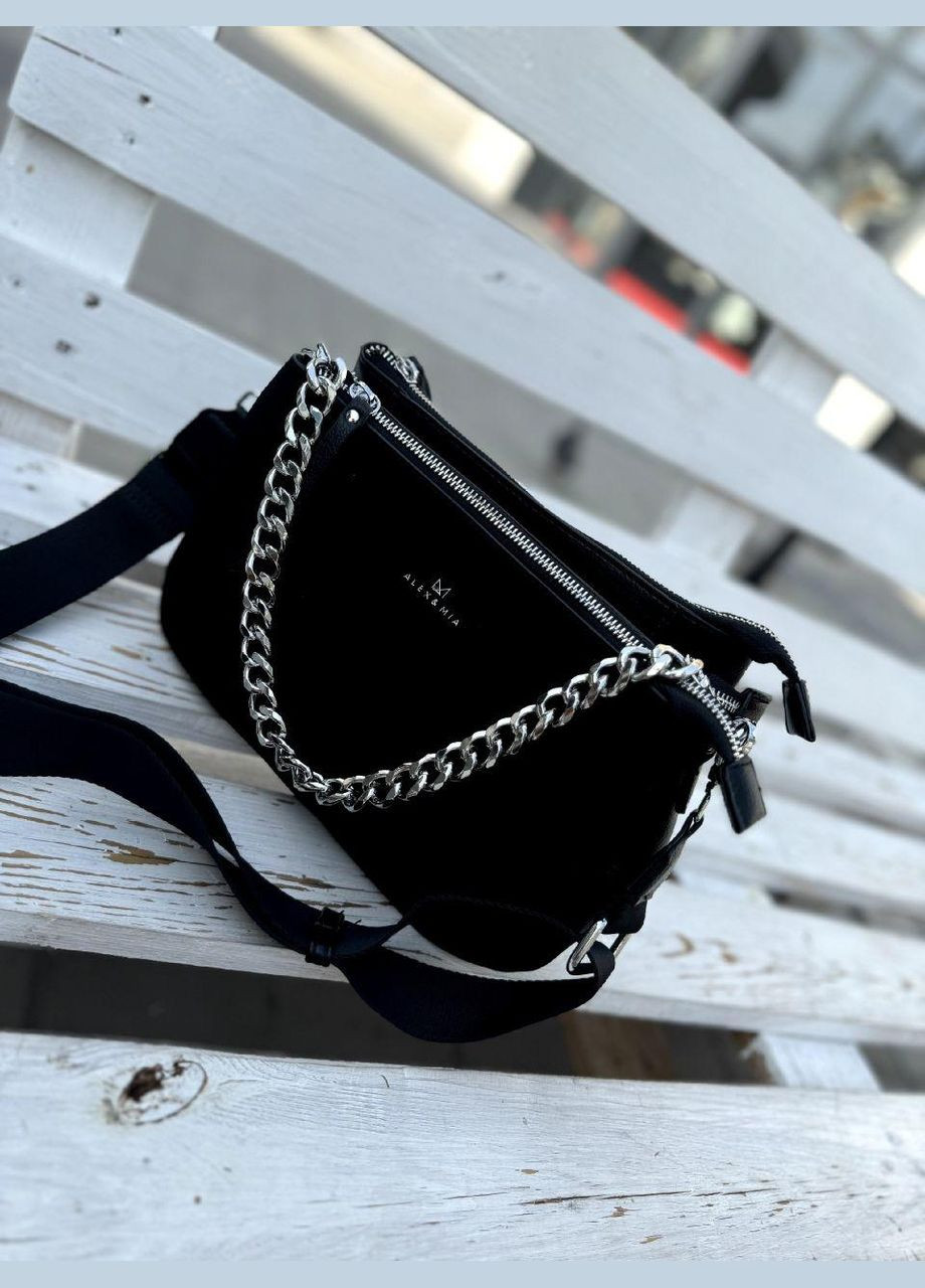 Жіноча замшева сумка клатч за три відділення PTR No Brand (317763479)