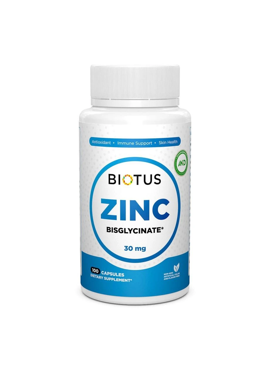 Цинк бисглицинат Zinc Bisglycinate 30 мг 100 капсул Biotus (380910674)