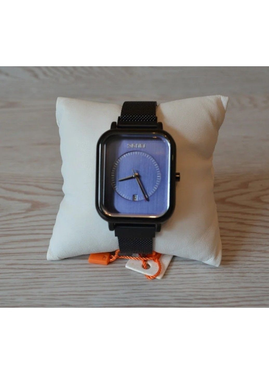 Мужские наручные классические часы 9207 Черные с синим циферблатом Skmei (313653814)