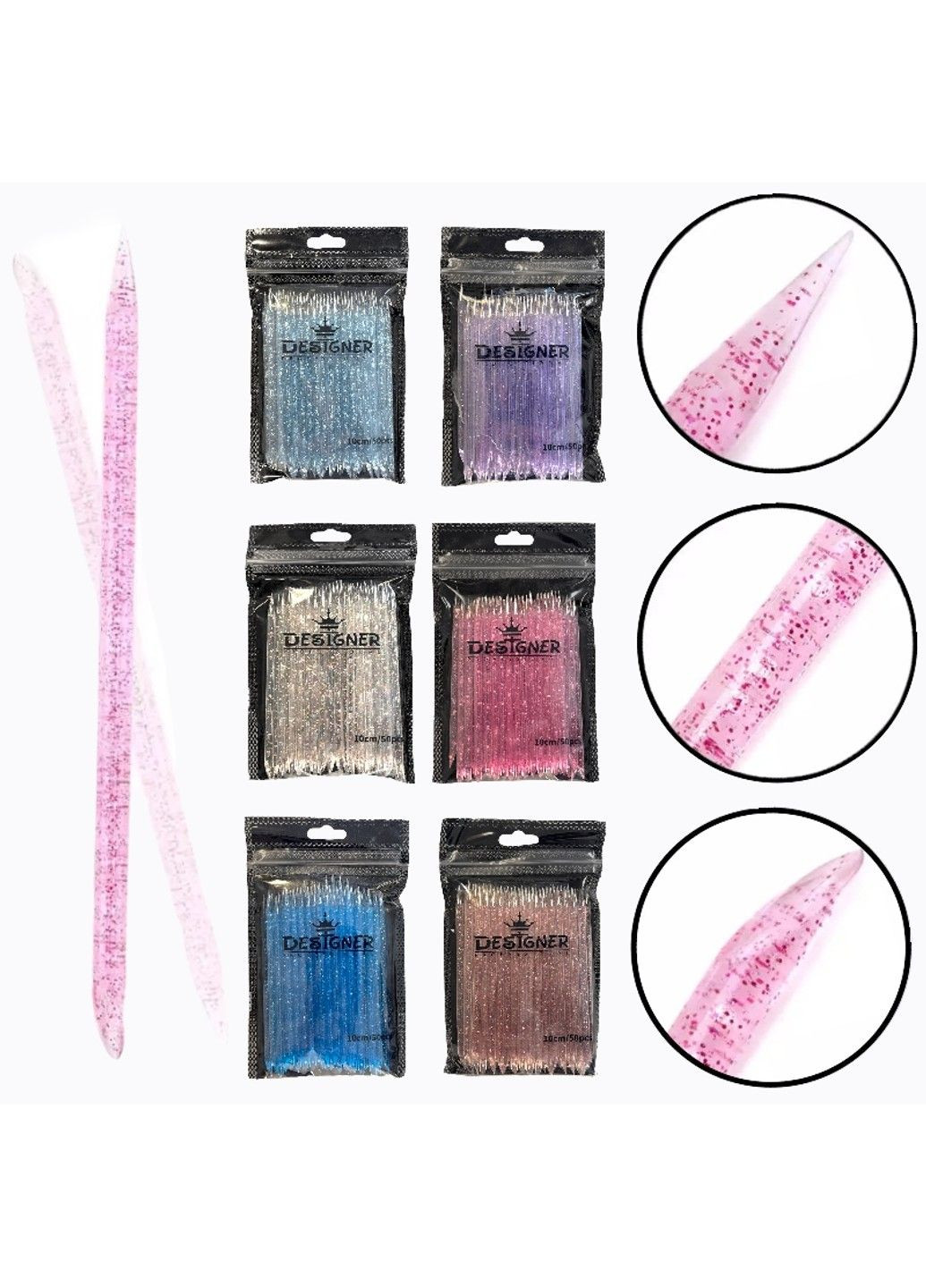 Многоразовые пластиковые (апельсиновые) палочки Designer 10 см. Designer Professional (292734603)