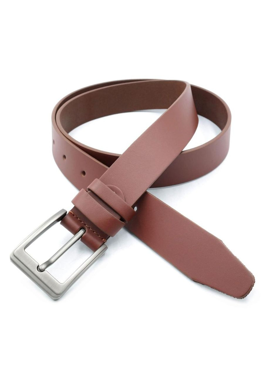 Кожаный мужской ремень 3,3х105-120 см Коричневый Weatro (302519581)