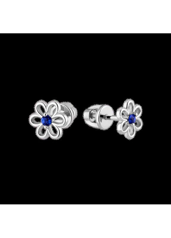 Серебряные серьги с фианитами. Каштан (342335260)