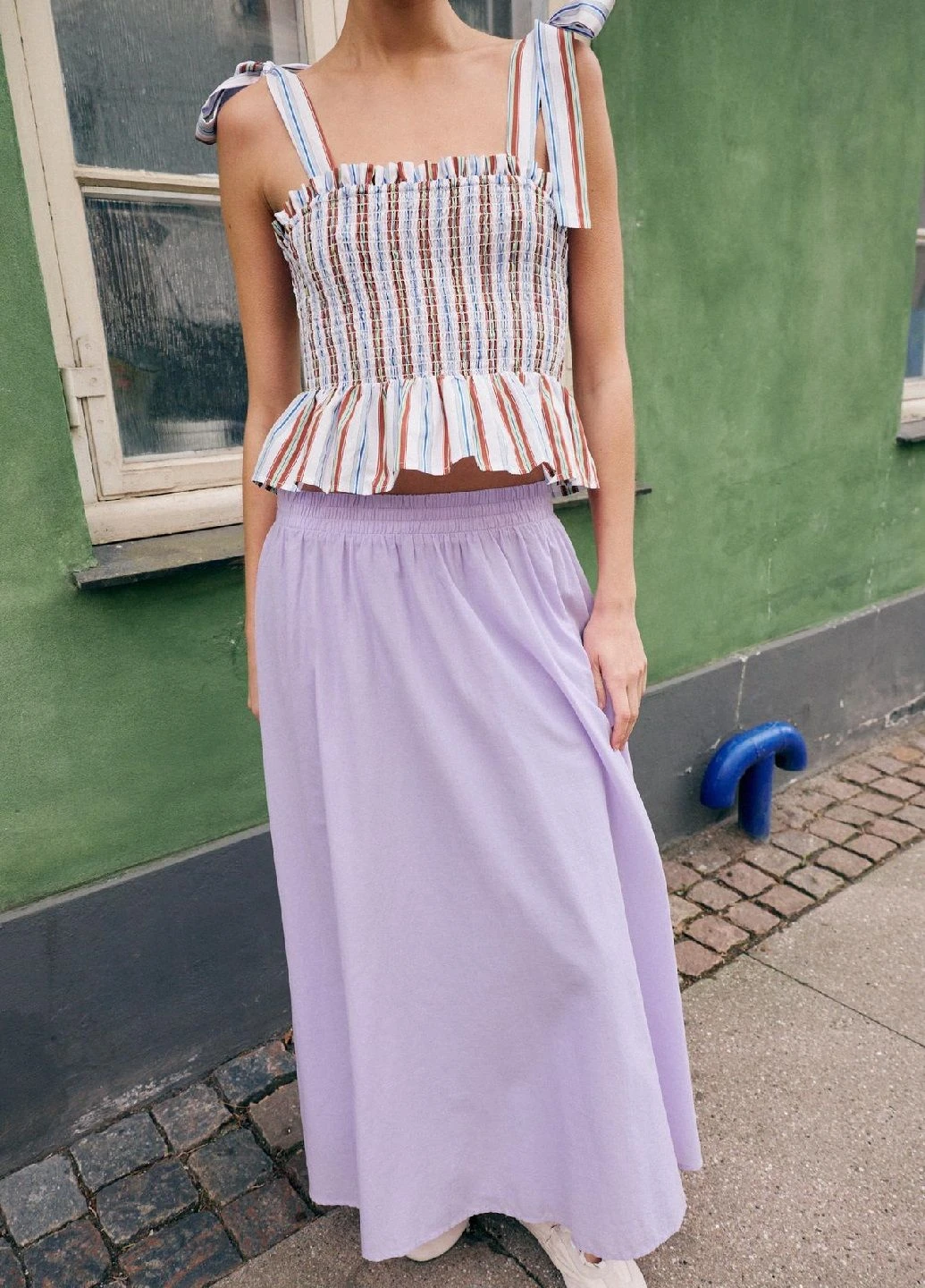 Лиловая однотонная юбка Zara