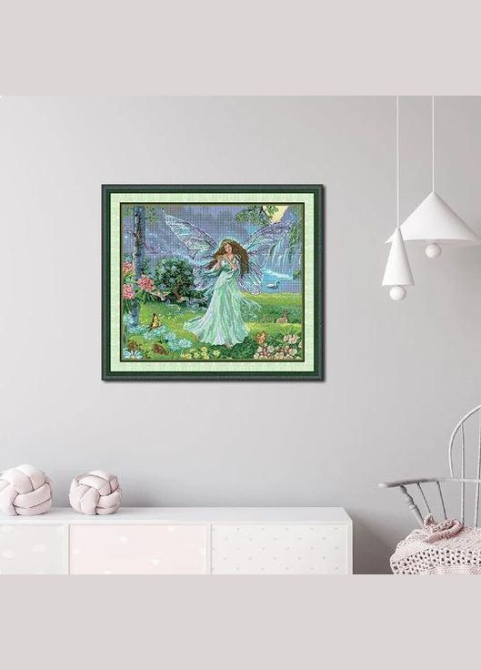 Набір для вишивання за нанесеною на канву схемою "Butterfly Fairy In Blue". AIDA 14CT printed, 49*43см Joy Sunday (313613540)