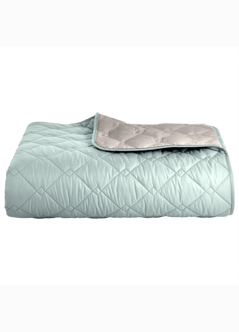 Двухстороннее покрывало Стиль Cube 210х240 см с антиаллергенным волокном, мята/св. серый (8-32405*006) IDEIA (311226029)