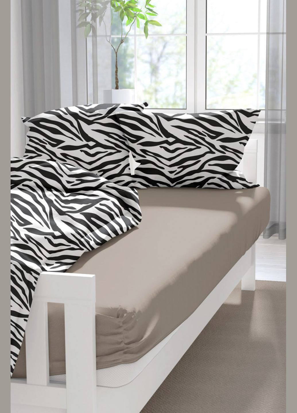 Простирадло “” на резинці - Преміум колір бежевий ЦБ-00277701 Lelit (330274344)