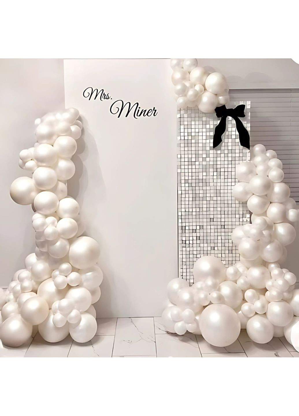 Набор 70 шаров для фотозоны Белая магия с дабл стафф Белый No Brand (360559167)