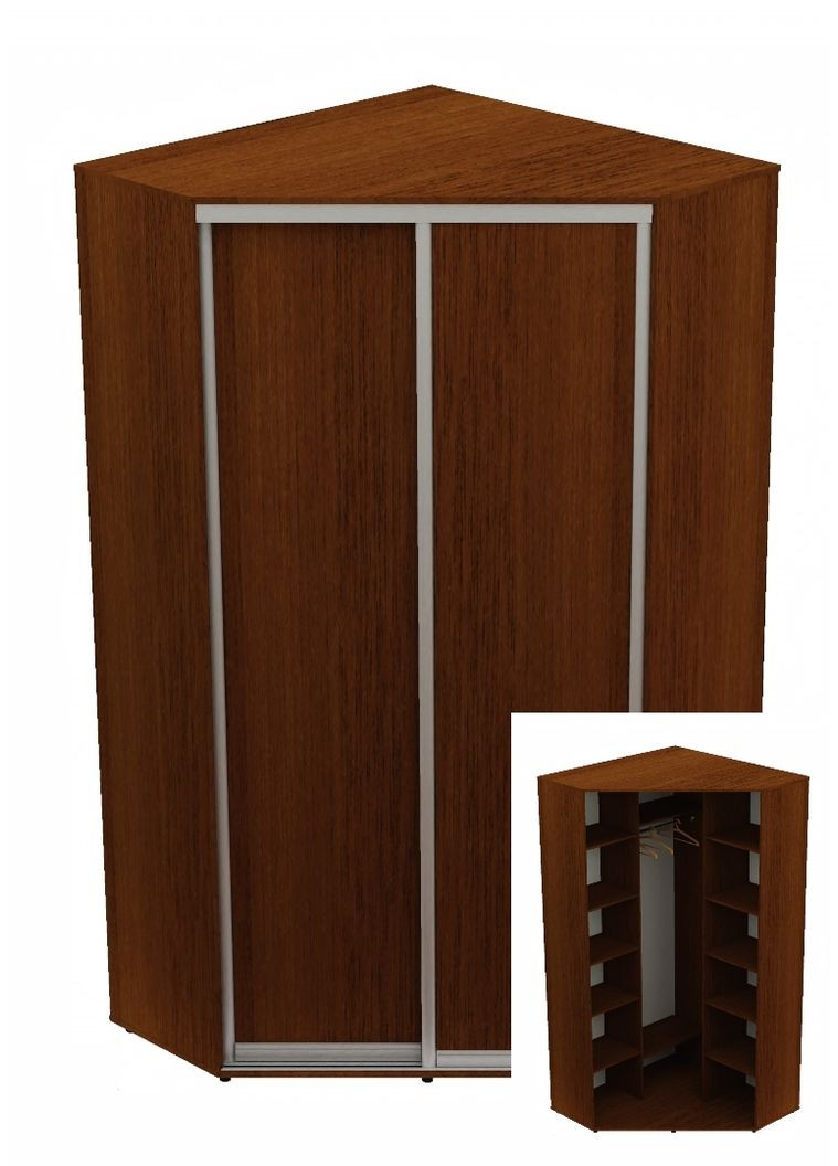 Шкаф-купе двухдверный угловой 140*140*220 см Орех лесной 2 двери ДСП Угол-4 Алекса (360465653)