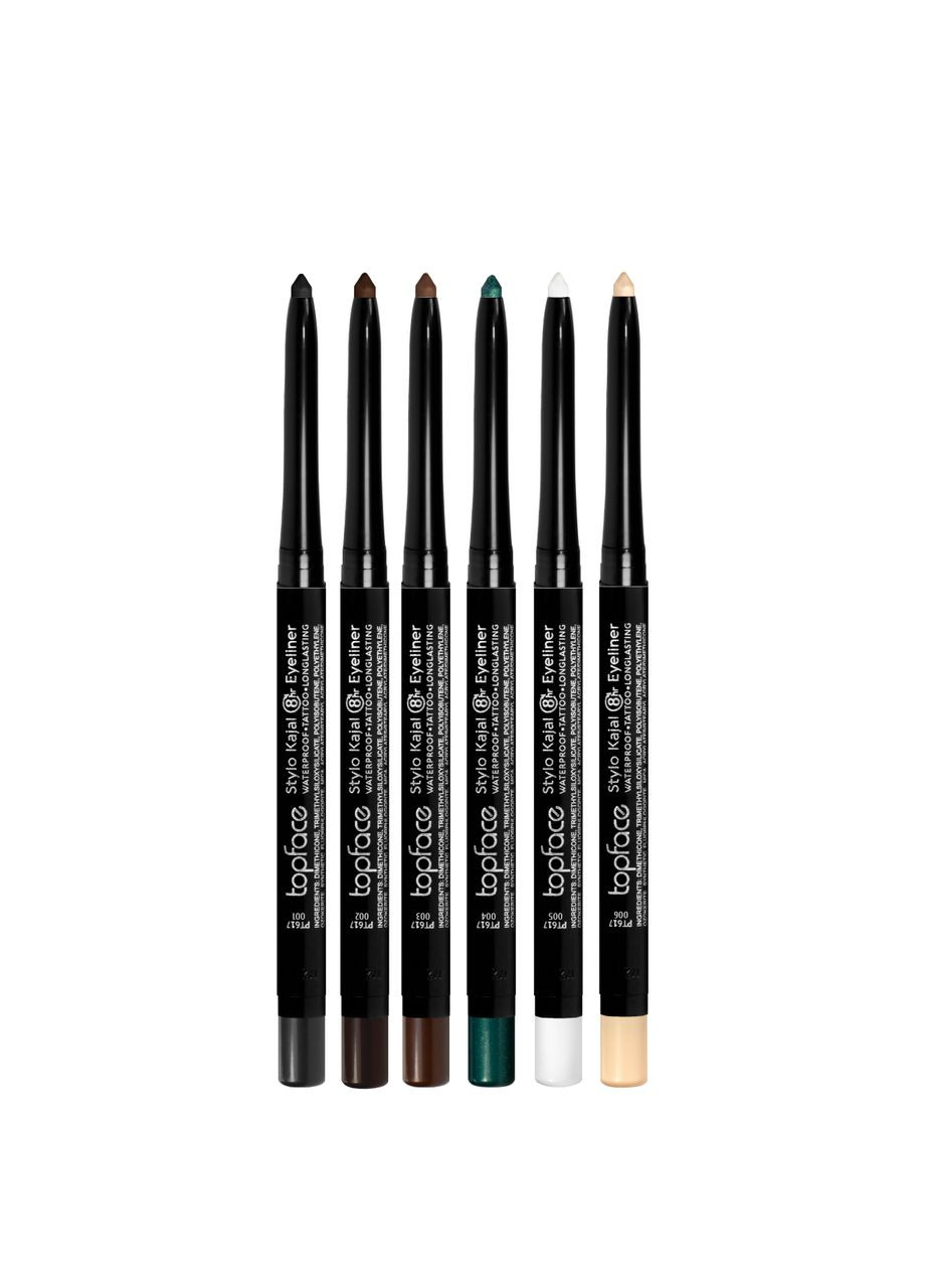 Водостойкий механический карандаш-каял для глаз Stylo Kajal Eyeliner РТ617 № 005 белый TopFace (360714499)
