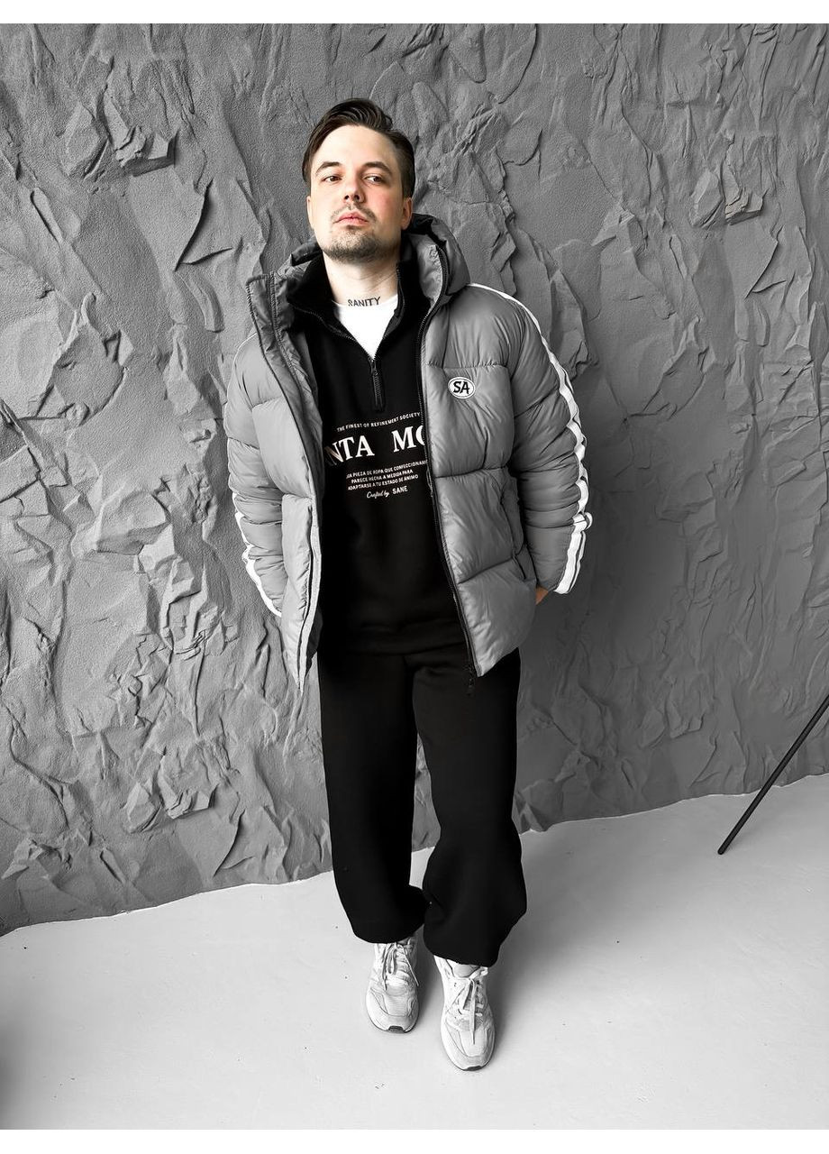 Сіра зимня чоловічий зимовий пуховик Україна