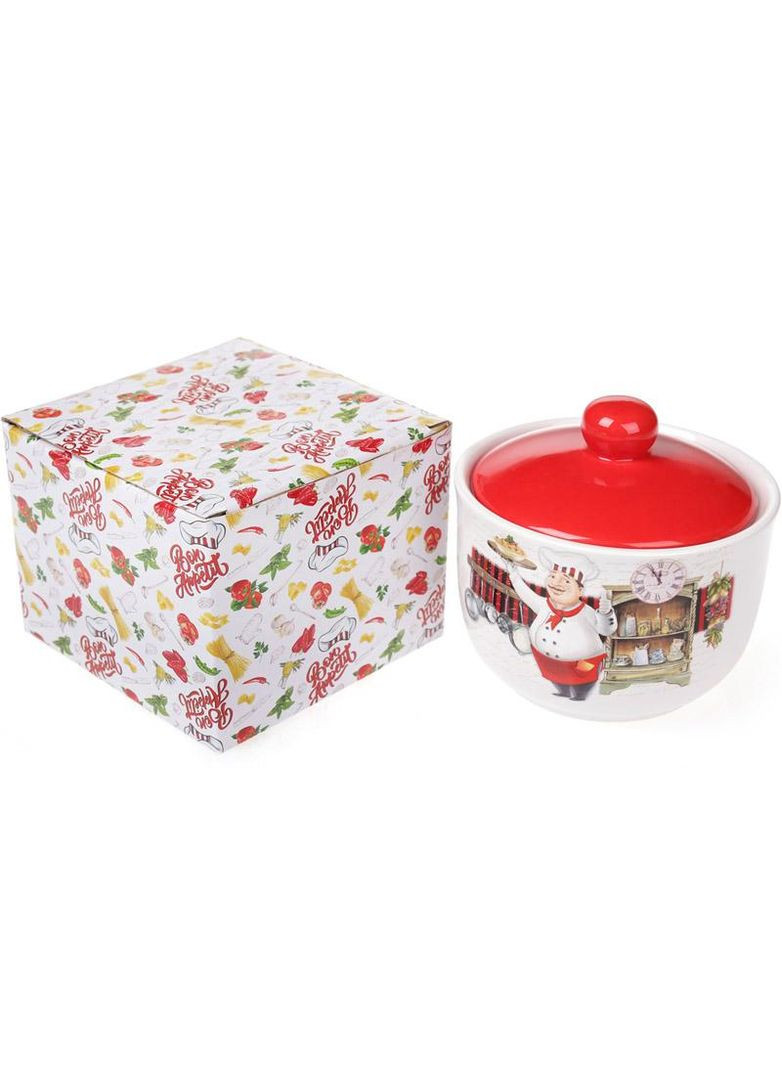 Цукорниця керамічна "Шеф-кухар" 450мл з кришкою Bona (332668477)