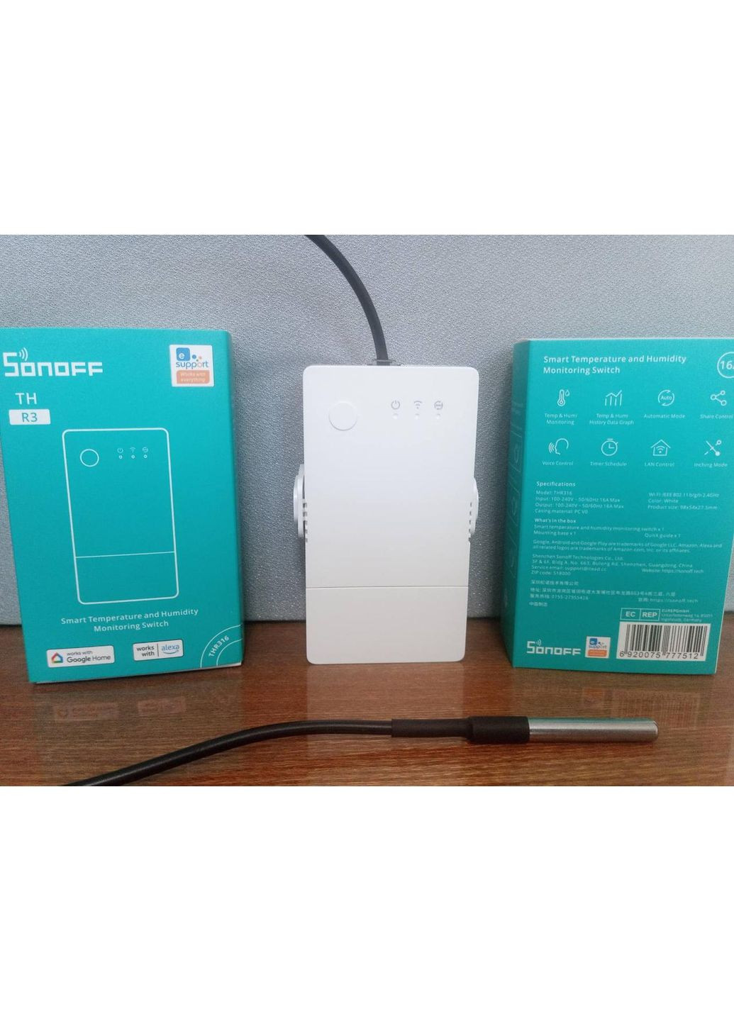 Реле Th320 20А WiFi для систем отопления с датчиком температуры Sonoff (367602874)