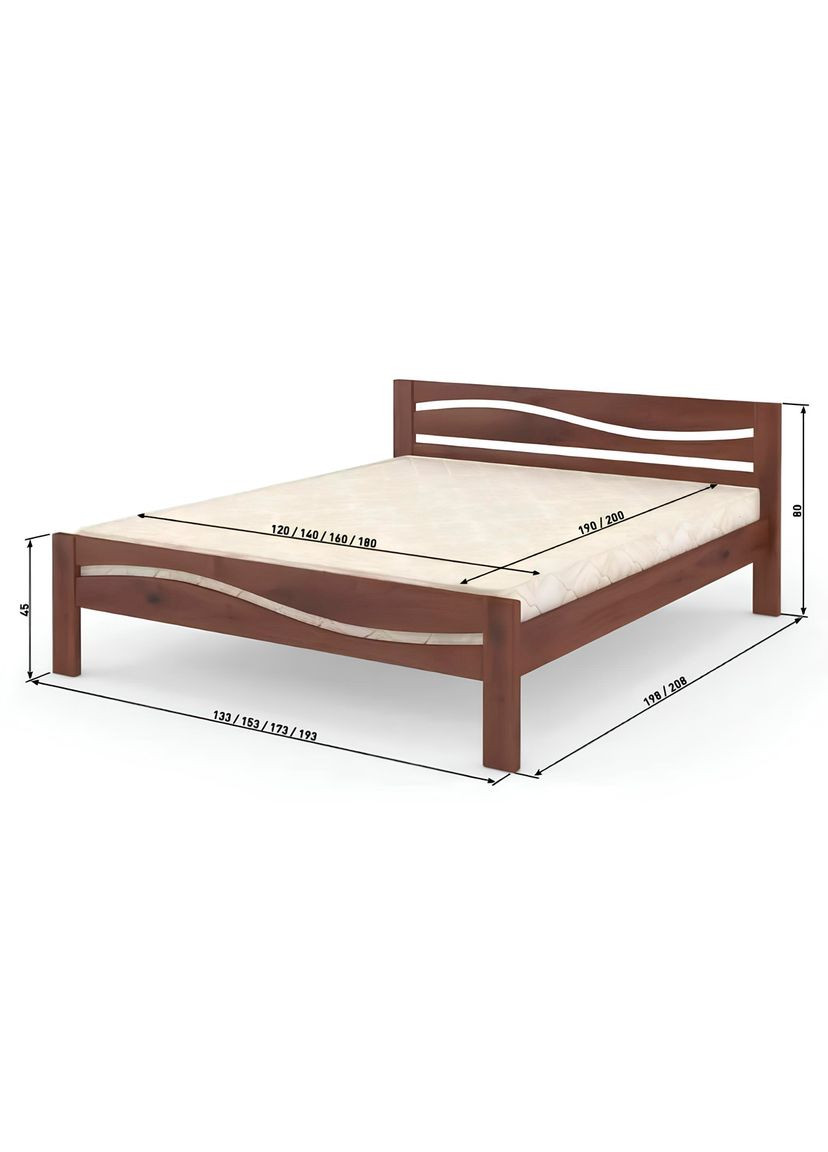 Двоспальне дерев'яне ліжко Неаполь 140х200 см (MBG-3693) Mebigrand (368282854)