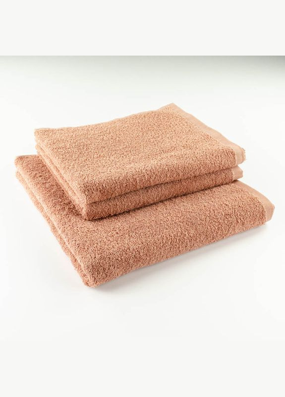 Набор махровых полотенец 3шт 50х90см, 50х90см, 70х140см 400г/м2 (Темно-Бежевый) GM Textile темно-бежевый