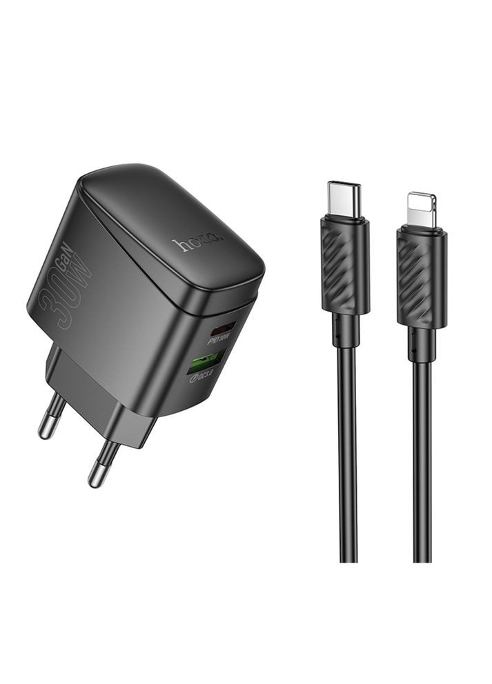 Мережевий Зарядний Пристрій CS61A 1USB/1USB-C PD/QC 30W+Type-C to Lightning Hoco (334893965)