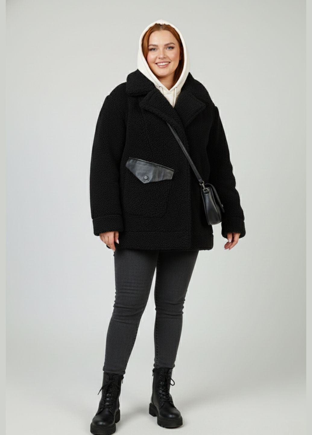 Полушубок женский на молнии короткий баранчик Jadone No Brand (369776166)