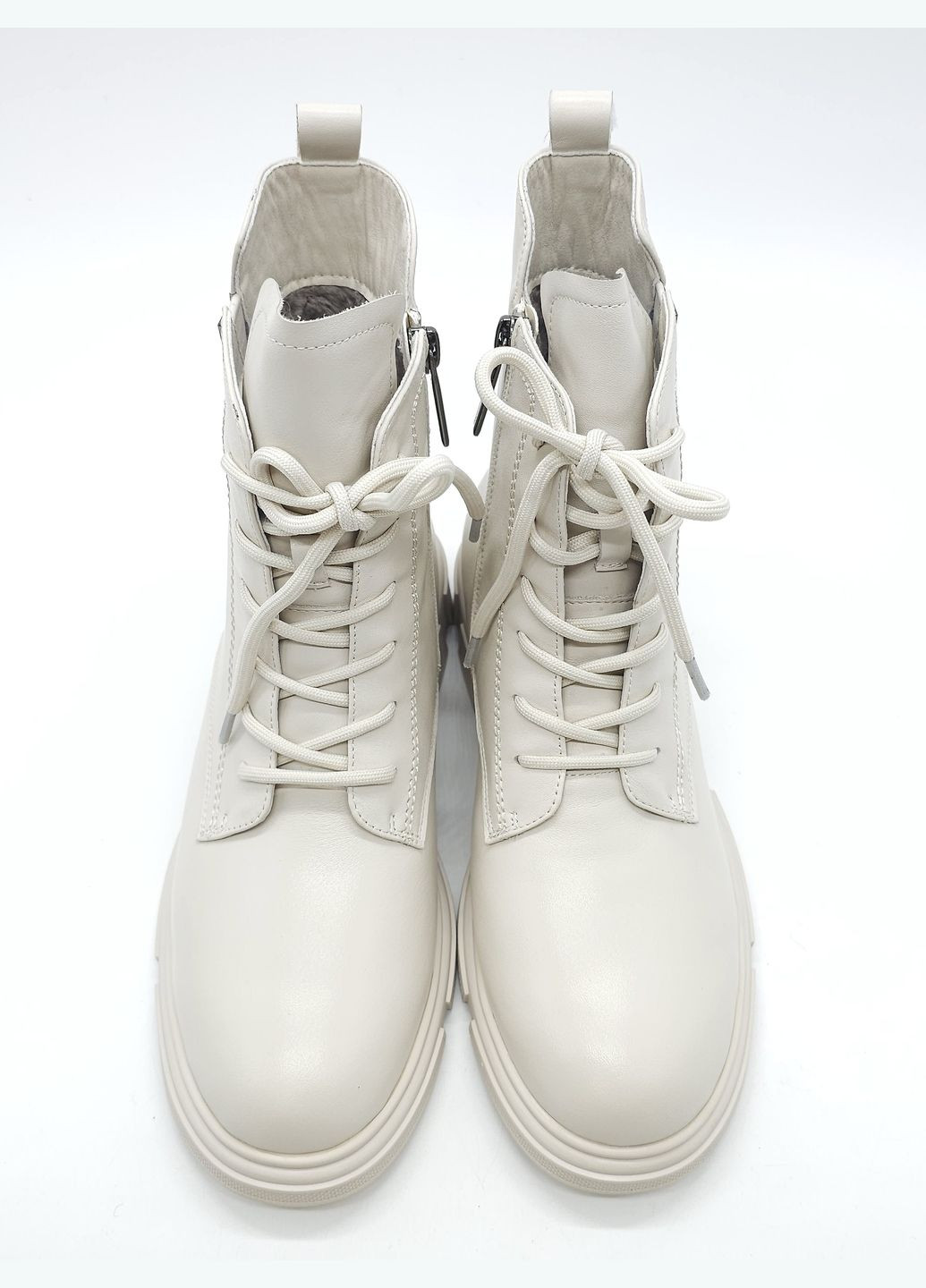 Жіночі черевики на овчині молочні шкіряні FM-22-1 24 см (р) Fabio Monelli (268136491)