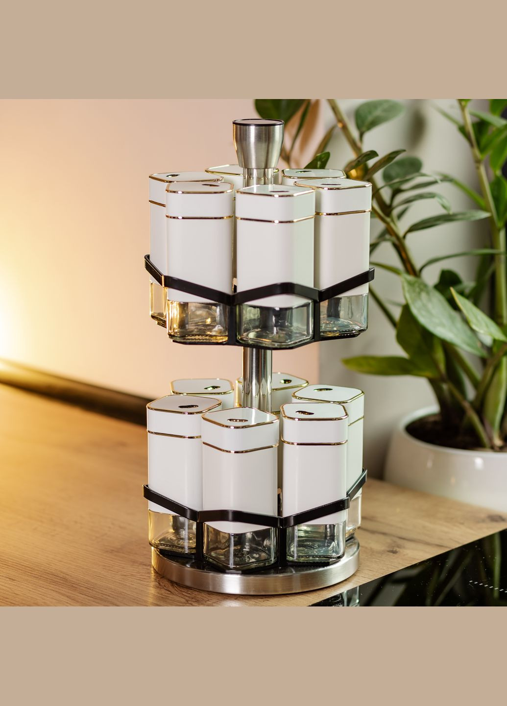 Набор емкостей для специй на поворотной подставке 12 шт по 120 мл Yiwu (324070020)