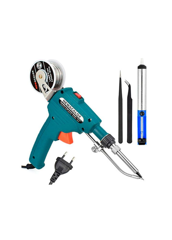 Паяльник з автоматичною подачею припою 7 в 1, 220В 60Вт 400C, в наборі припой, пінцети, олововідсмоктувач Jiang (344596184)
