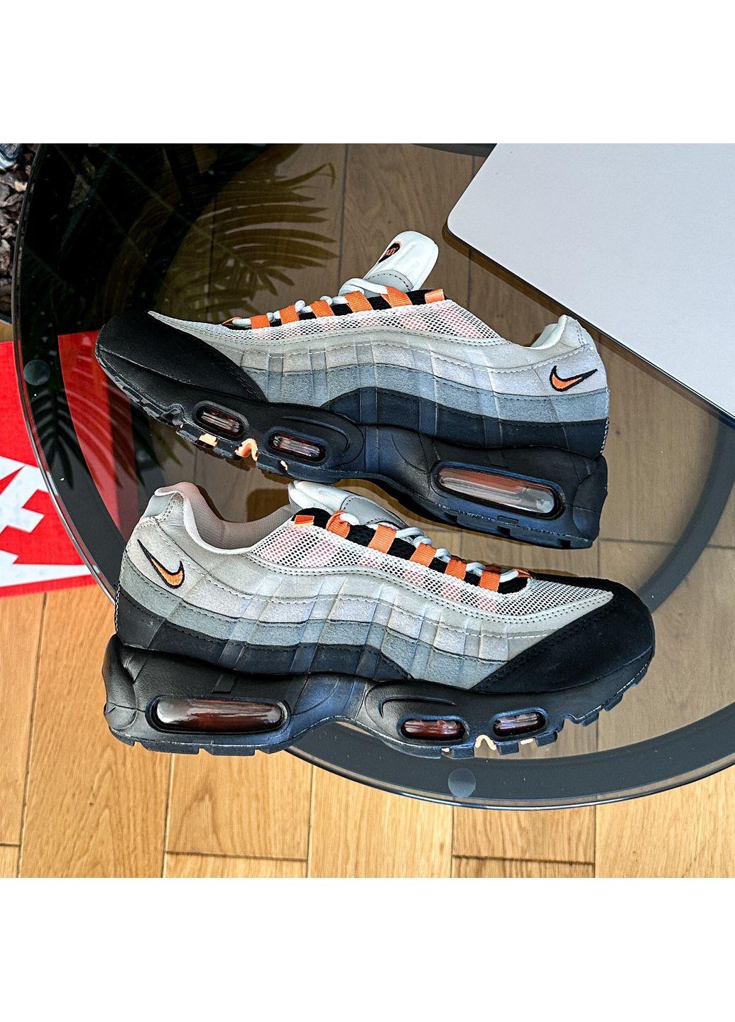 Сірі Осінні кросівки чоловічі nike air max 95 og 'bright mandarin' | найк еір макс 95 сірі No Brand