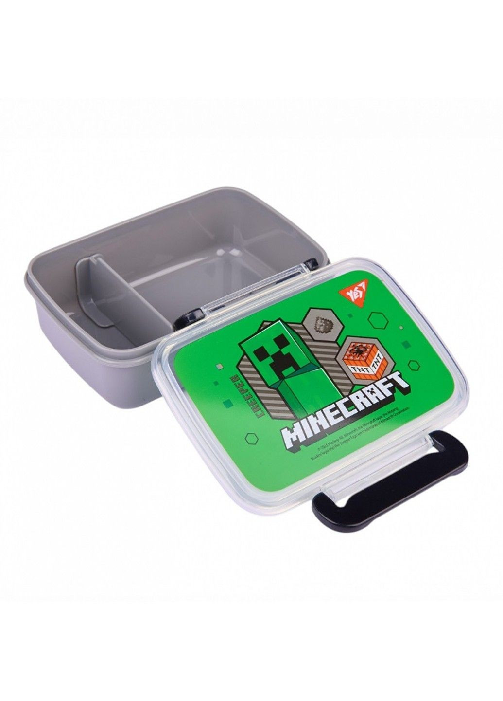 Контeйнер для їжі ланчбокс дитячий 420 мл Minecraft.Creeper,сірий 708362 Yes (322417418)