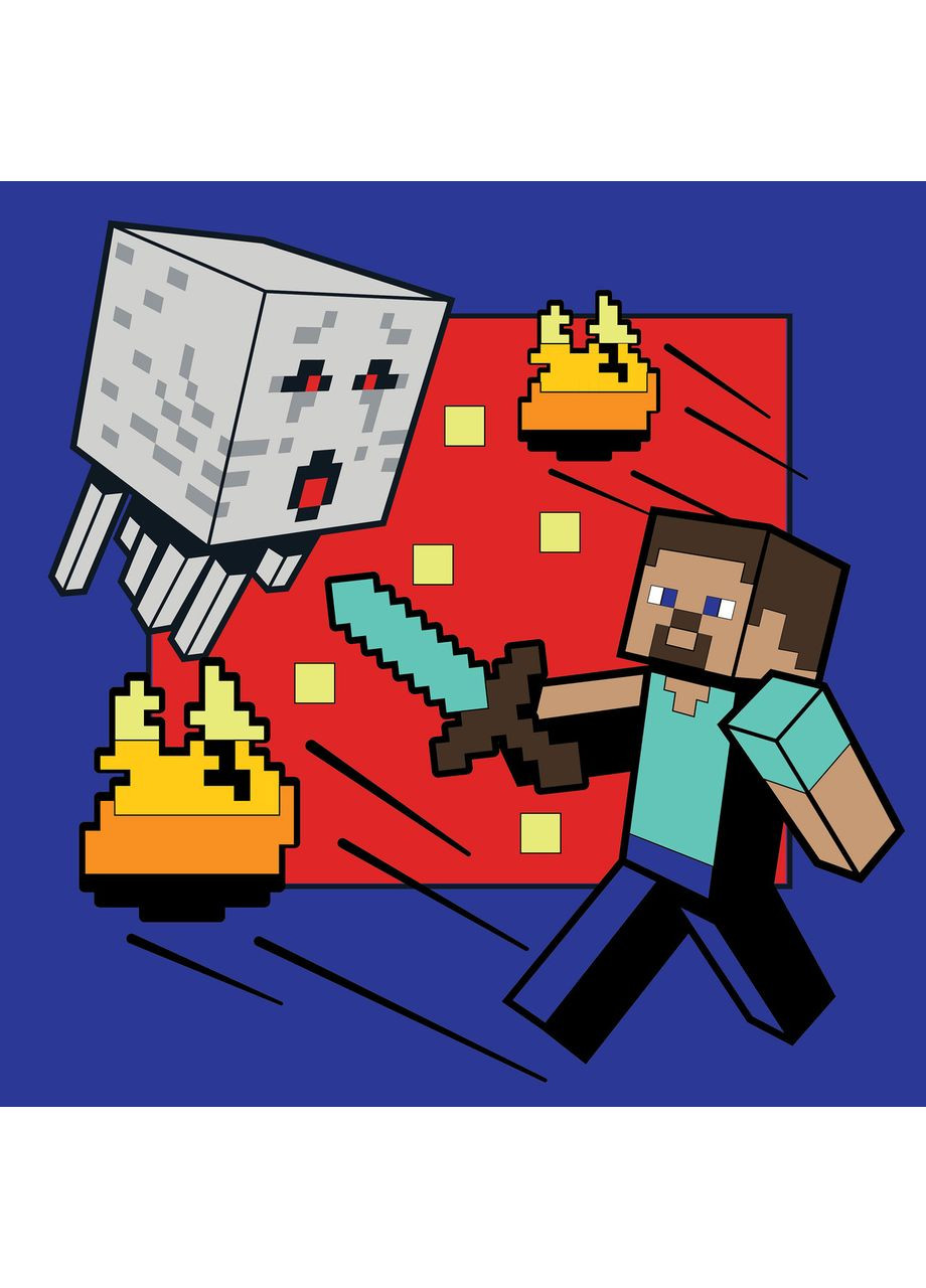 Картина за номерами " " /954393/ "Minecraft. Стів та Гаст", 25*25см, LED підсвітка Santi (370597545)