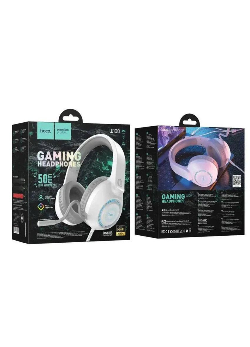 Наушники W108 Sue headphones gaming White Hoco (353497671)