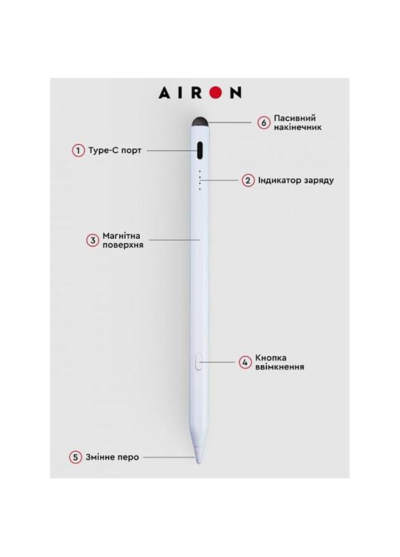Стілус AirPen 2 для ємнісного дисплея (6126755803226) Airon (307425270)