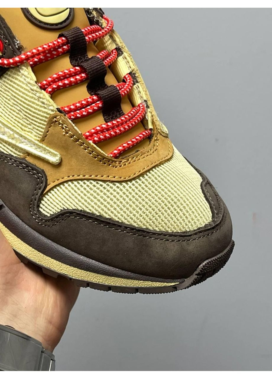 Бежеві Осінні кросівки чоловічі nike air max 1 travis scott cactus jack baroque brown найк аір макс No Brand