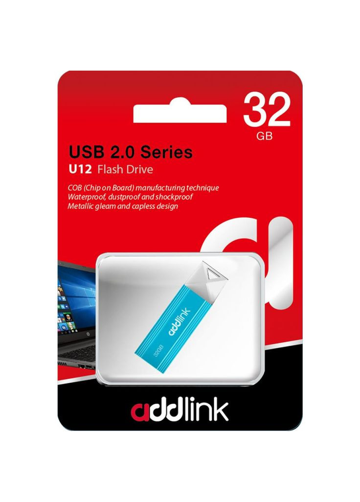 USB флеш накопичувач (ad32GBU12A2) AddLink 32gb u12 aqua usb 2.0 (268144434)