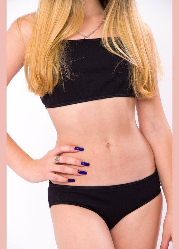 Черный демисезонный комплект для девочки (топ+трусы) (p-7080) Носи своє