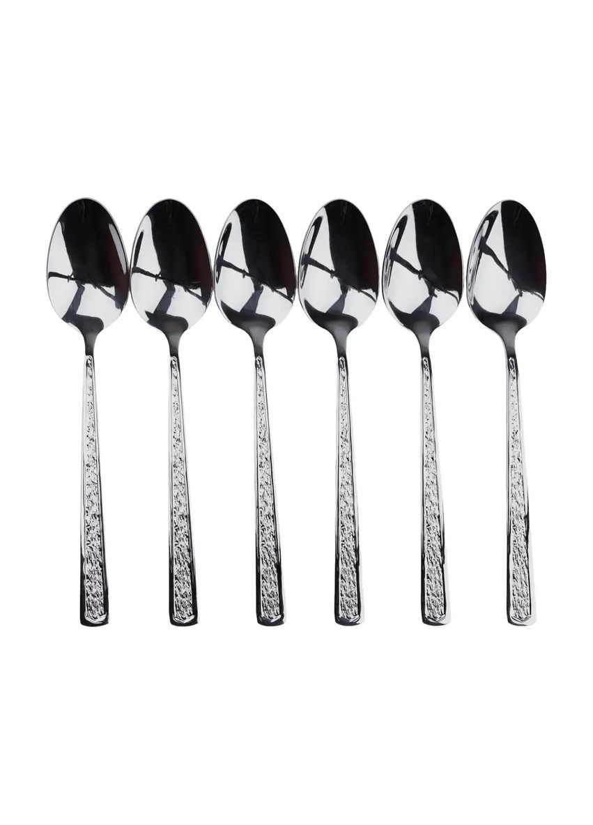 Набір чайних ложок 6 штук з фактурою, хром TS Kitchen (323652624)