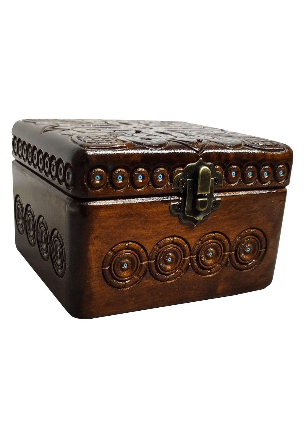 Квадратова шкатулка сувенірна (колір горіх) (12/12см.) Україна (358203094)