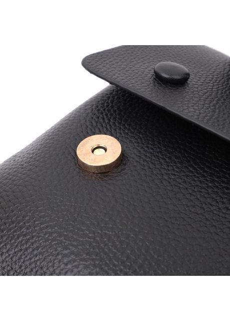 Сумка кросс-боди через плечо для телефона и для документов женская из натуральной кожи средняя Черный 36978 Vintage (361970378)