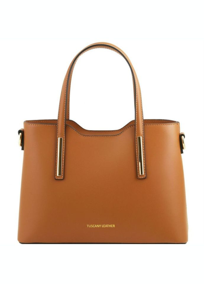 Стильна шкіряна сумка для ділових леді Olimpia TL141521 — малий розмір (Коньяк) YKK (331767320)