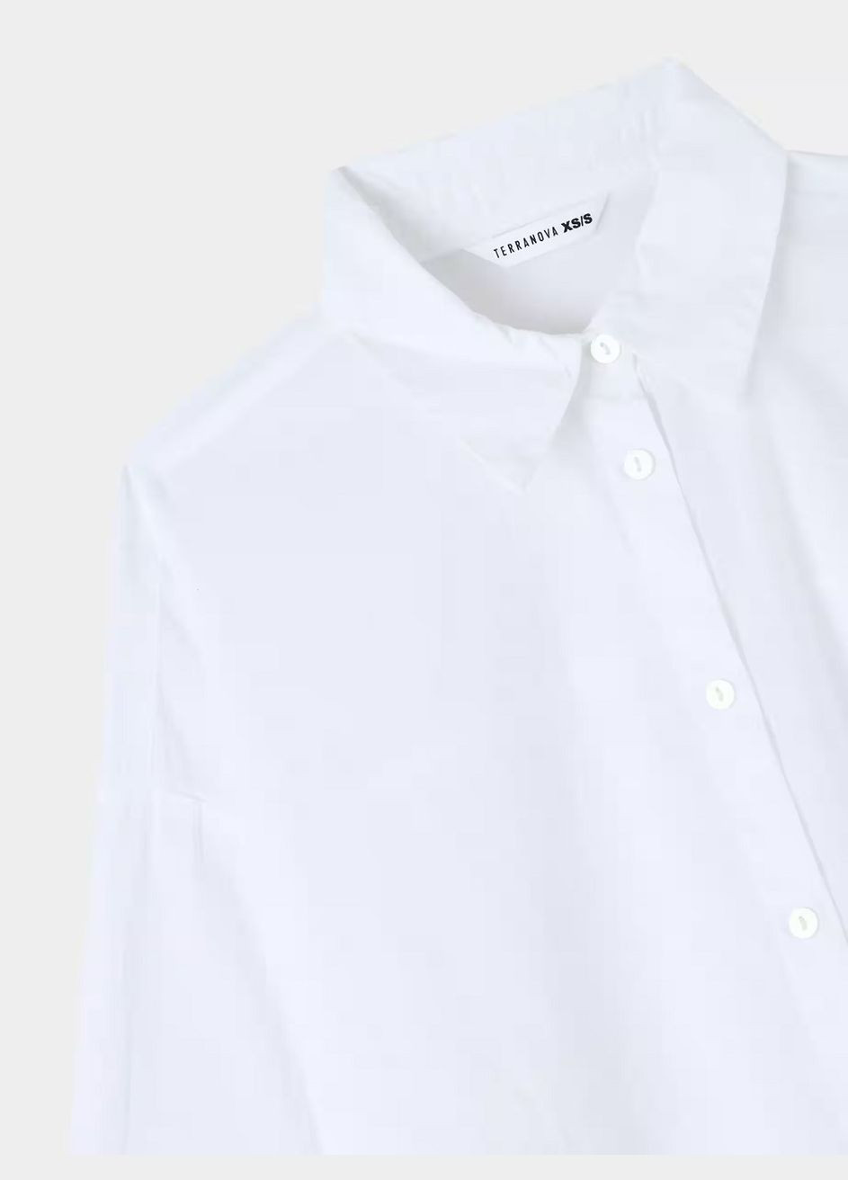 Белая кэжуал рубашка однотонная Terranova