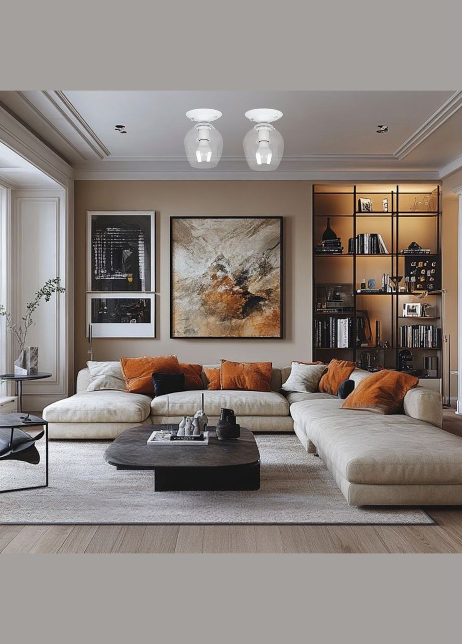 Стельовий скляний світильник (56-XPR0231F-1 WH+CL) No Brand (370070070)