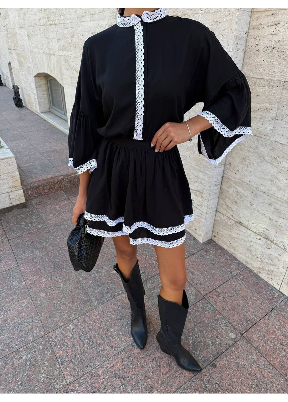 Черное повседневный, коктейльное, вечернее, кэжуал женское платье FINO Mode