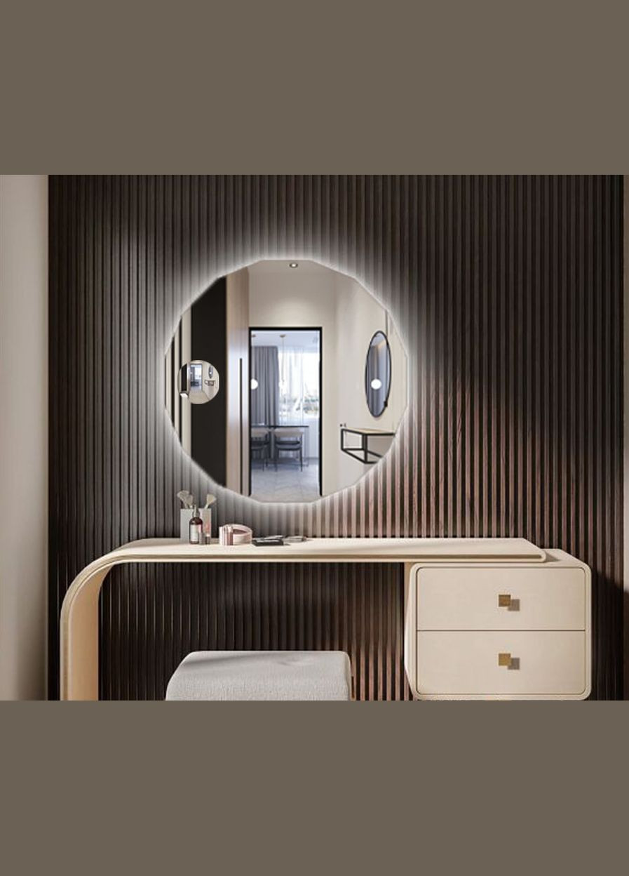 Зеркало Costa (65 х 65) c LED- подсветкой, линзой и подогревом с механическим управлением ХАСТ (302810871)