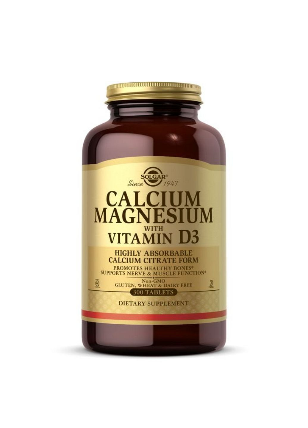 Витамины и минералы Calcium Magnesium with Vitamin D3, 300 таблеток Solgar (293339159)