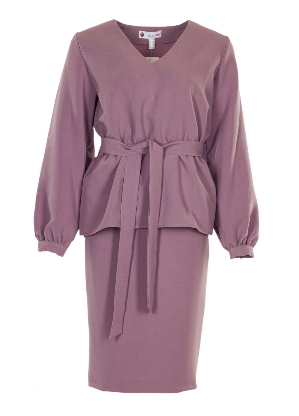 Лавандова жіноча блуза з манжетою та баскою (ll202120011) LadyLike