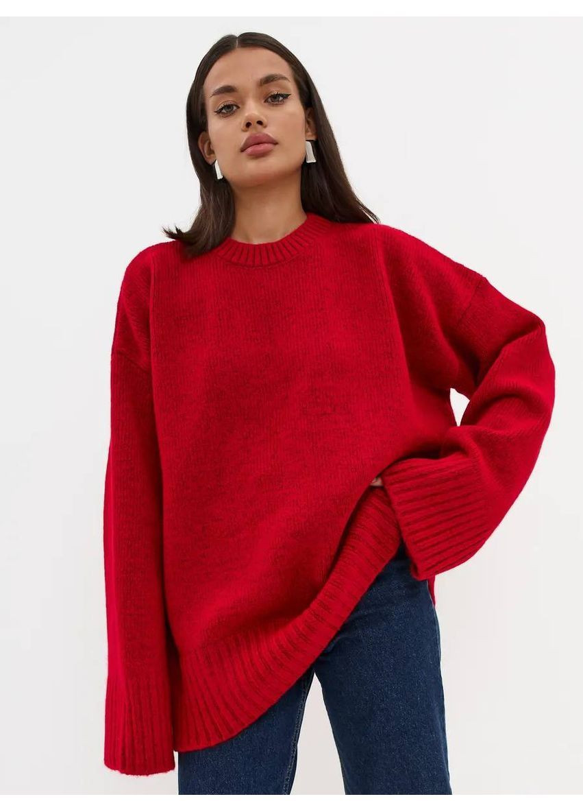 Красный женский свитер турция Osoblyva