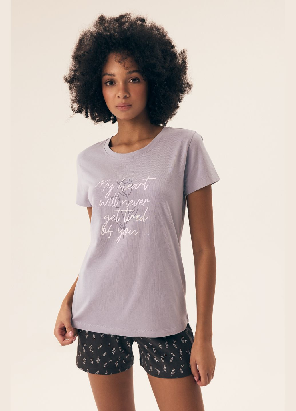 Блакитна всесезон жіноча піжама футболка + шорти Henderson