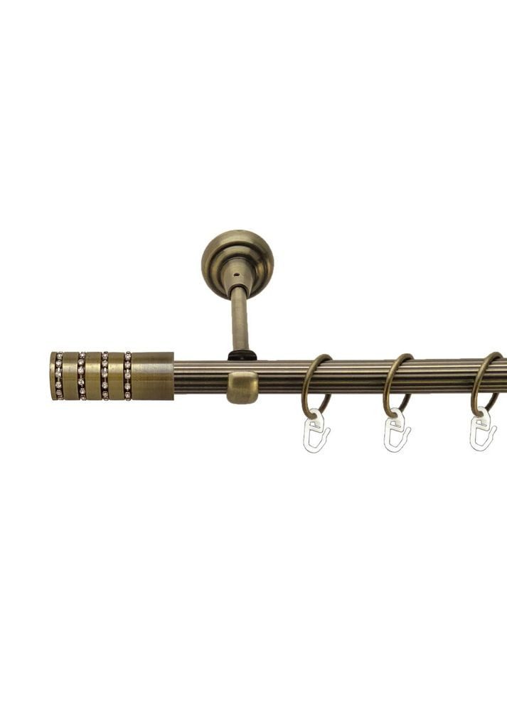 Карниз Барамелла металевий однорядний відкритий рифлена труба Антик 19 мм 300 см (00-00017224) ORVIT (300283254)