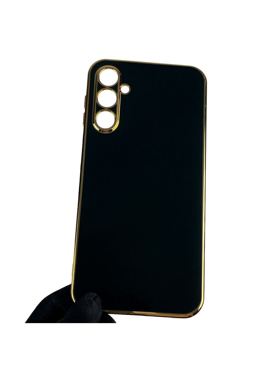 Чохол для Galaxy A24 (SM-A245F) із золотим кантом із захистом камери на самсунг а24 чорний Samsung (366019760)